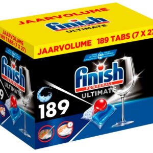 Finish Ultimate All In One Regular Powerball Ultimate - Vaatwastabletten 189 stuks - Jaarvolume (8720065014508)