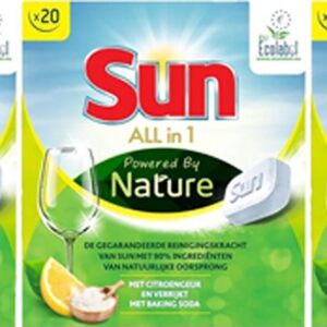 Sun All-In-1 Powered By Nature Citroen Eco Vaatwastabletten - 3 x 20 tabletten (8785252902617)