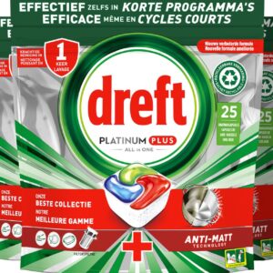 Dreft Platinum Plus All In One - Vaatwastabletten - Voordeelverpakking 5 x 25 stuks (8006540796740)