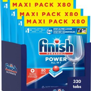 Finish Powerball Power All-In-1 vaatwassertabletten - 320 vaatwastabletten - Jaarverpakking (7438237337379)