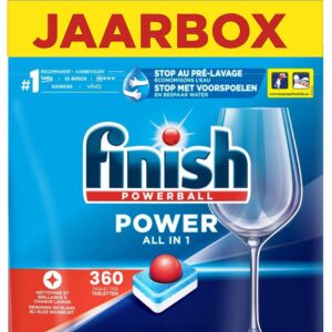 Finish Power All in One - 360 Capsules - Jaarbox - Jaarvolume - 8 x 45 Vaatwastabletten (8721154664079)