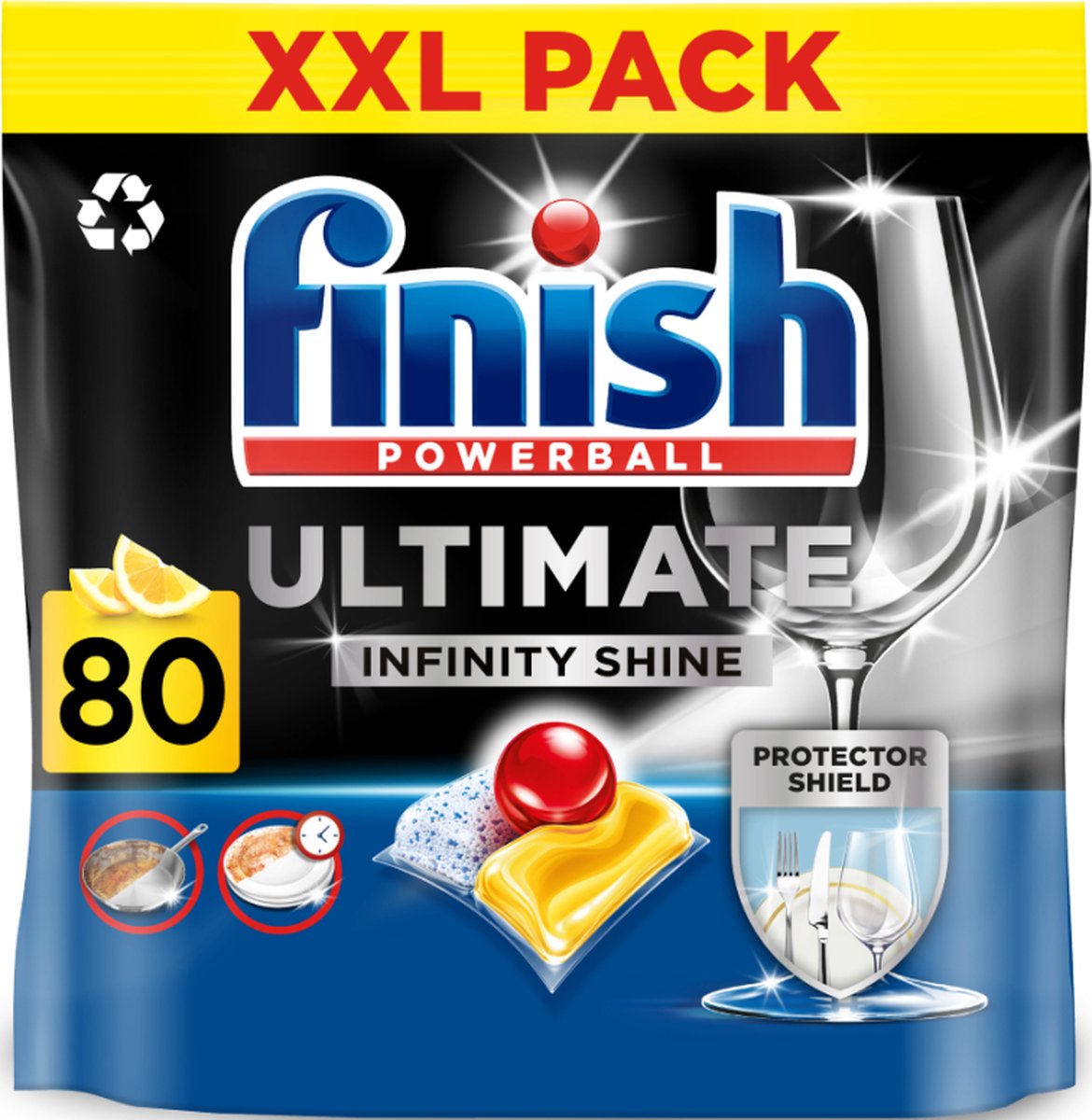 Finish Ultimate Infinity Shine Citroen Vaatwastabletten - 80 Capsules - kwartaalbox (4251758413444)