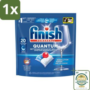 1 x Finish - Vaatwasmiddel - Quantum Vaatwastabletten Regular - Diepe Reiniging - 20 capsules- Vaatwasmiddel - Vaatwasmiddel Tablet - Vaatwasmiddel Quantum - Vaatwasmiddel Diepe Reiniging - Vaatwasmiddel Glans (8088626231512)