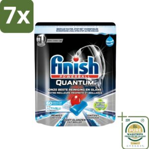 7 x Finish Powerball - Quantum Ultimate - Vaatwastabletten - Ontvetter - 60 Tabletten - Grootverpakking - Vaatwasmiddel - Vaatwastabletten - Ontvetter - Quantum Technologie - Vaat Reinigen (8027301914241)