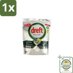 1 x Dreft - Vaatwastabletten - All-in-One Platinum - Lemon - 59 Tabletten- Koffiezetapparaat - Koffiezetapparaat Met Automatische Functie - Koffiezetapparaat Voor Thuis (8155361628720)