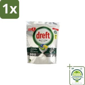 1 x Dreft - Vaatwastabletten - All-in-One Platinum - Lemon - 59 Tabletten - Vaatwastabletten - Vaatwasser - Vetverwijderen - Glasbescherming - Citroengeur (8130868309730)