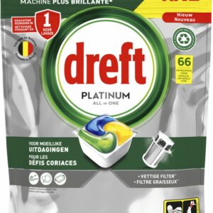 Dreft Vaatwastabletten Platinum All In One Citroen 66 stuks (8700216264587)