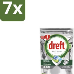 Dreft - Vaatwastabletten - Platinum All-in-One Original - 59 Tabletten - Bulkverpakking - 7 stuks (8123901604039)