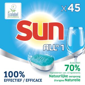 Sun All-in One - Ecolabel - Vaatwastabletten - 45 Tabletten (8710522628775)