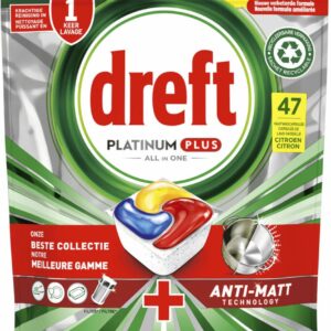 4x Dreft Platinum Plus All In One Vaatwastabletten Citroen 47 stuks (8006540779538)