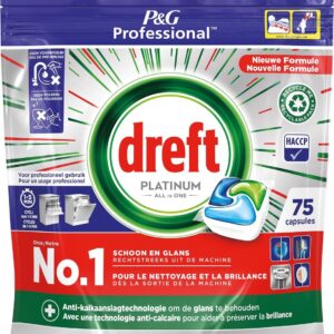 Dreft Platinum Regular All in 1 Vaatwastabletten - 75 Tabs - Voordeelverpakking 24 stuks (8721032560738)