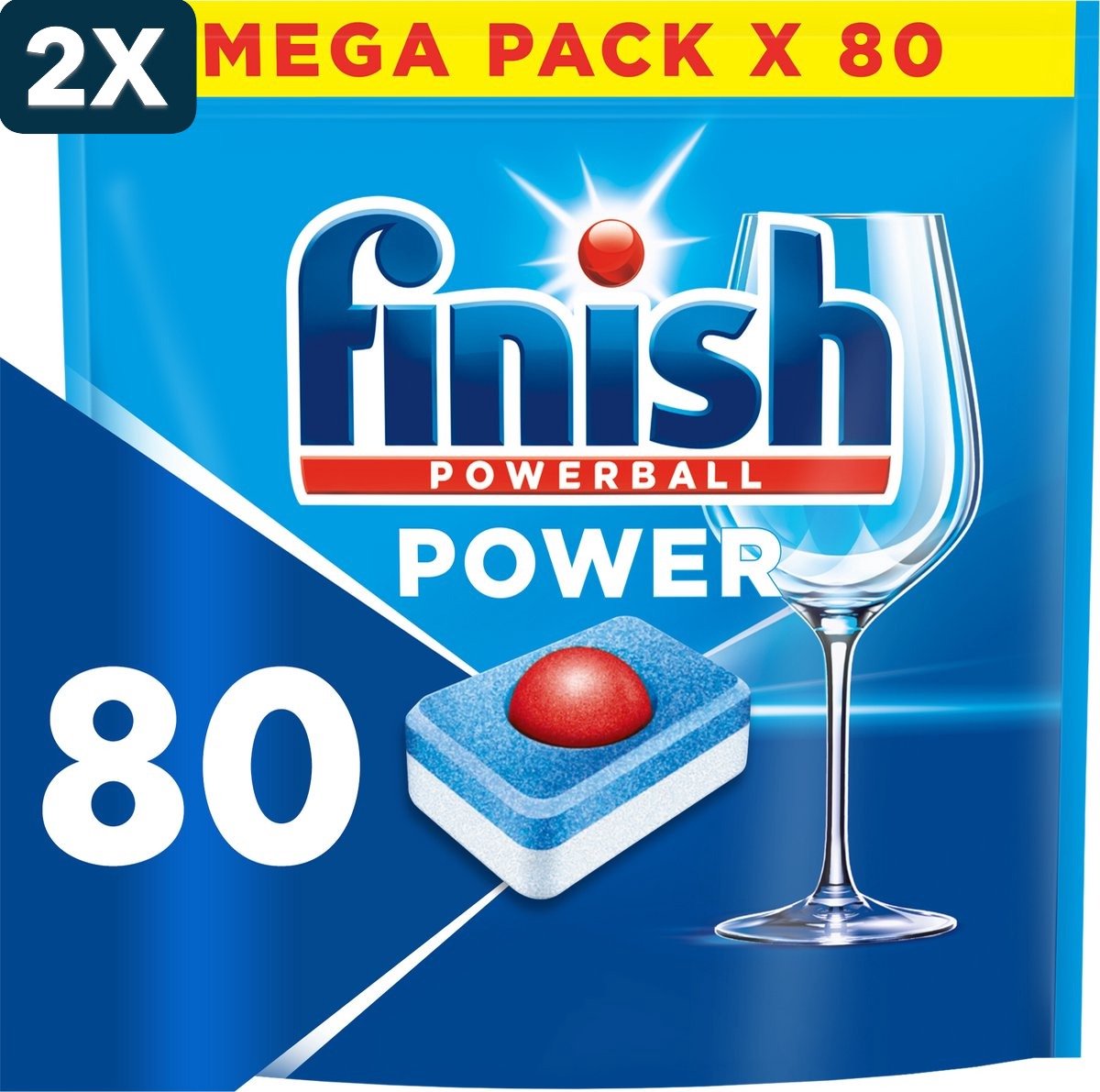2 x Finish Power All in One Regular Vaatwastabletten - 80 capsules (6156255680611)
