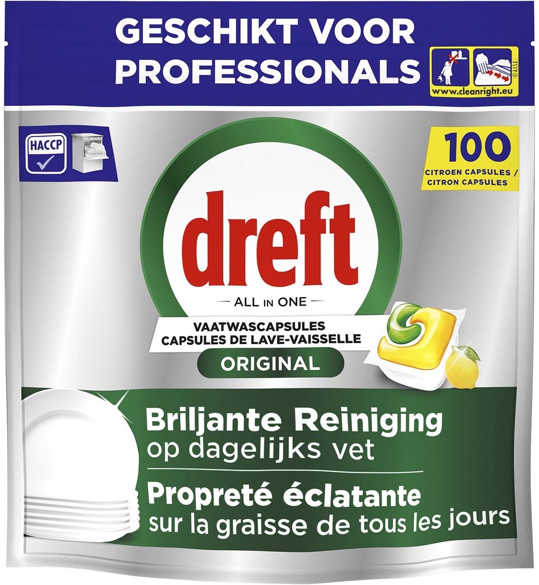 Dreft - Original - All in One - Vaatwastabletten - Citroen - 100 stuks (8006530195423)