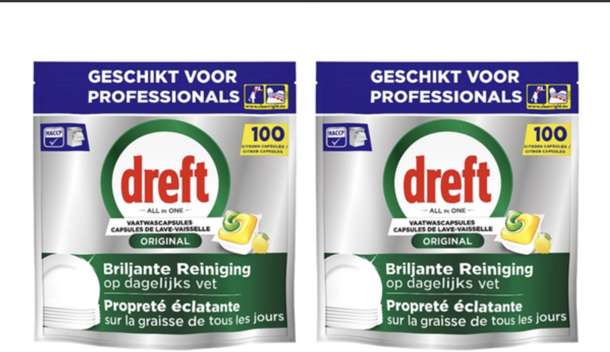 Dreft - Original - All in One - Vaatwastabletten - Citroen - 200 stuks (8721022207841)