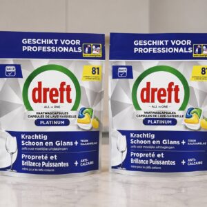 Dreft Platinum Lemon All-in One Vaatwastabletten - 162 tabs (2x81) (5061023101179)