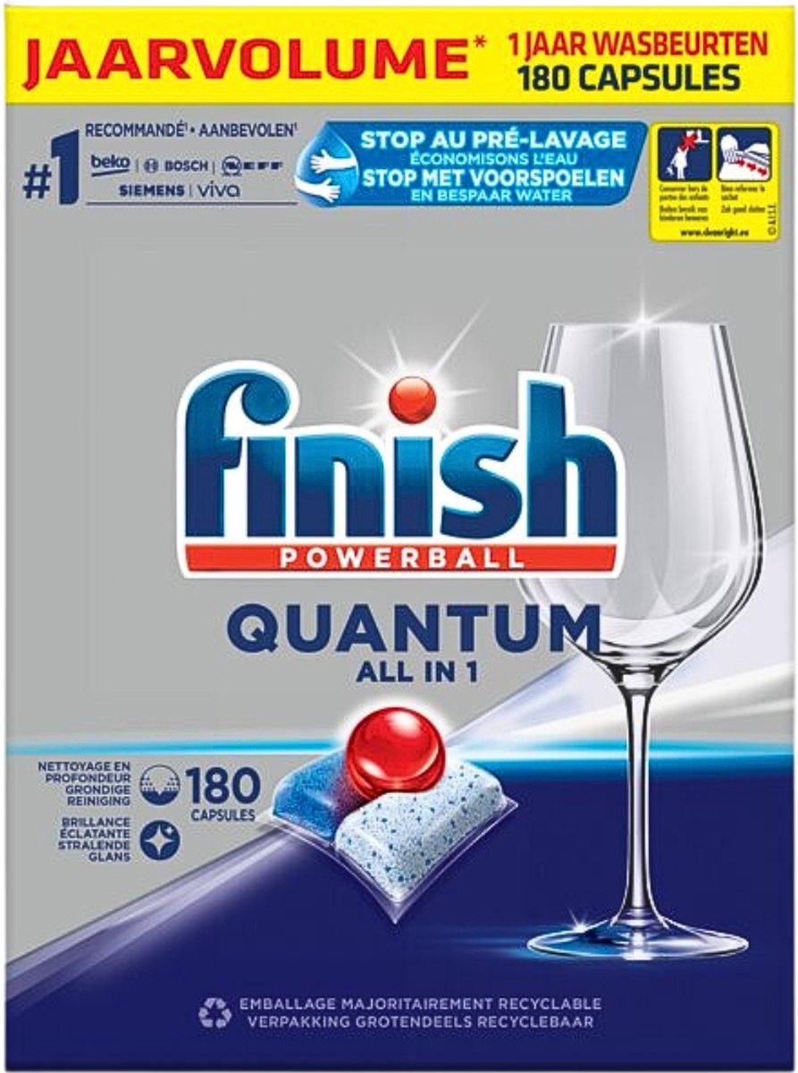 Finish Powerball - Quantum All in 1 - Vaatwastabletten - 180 Tabletten (8720065006381)