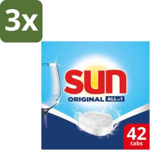 3 x Sun - Vaatwastabletten - Original - 42 tabletten - Vaatwastabletten - Vaatwasser - Reiniging - Vaatwastablet - Vaatwasser Tablet (8721418702936)