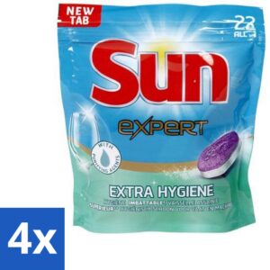 4 x Sun Expert - Extra Hygiëne - Vaatwastabletten - 22 Tabletten - Vaatwastabletten - Vaatwasser - Reiniging - Hygiëne - Kalkvrij (8721418033146)