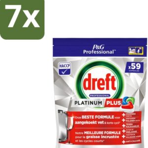 7 x Dreft - Vaatwastabletten - Platinum+ Regular - 59 Tabletten - Handafwasmiddel - Handafwas - Afwasmiddel - Handafwas Product - Afwas In Keuken (8721418704763)