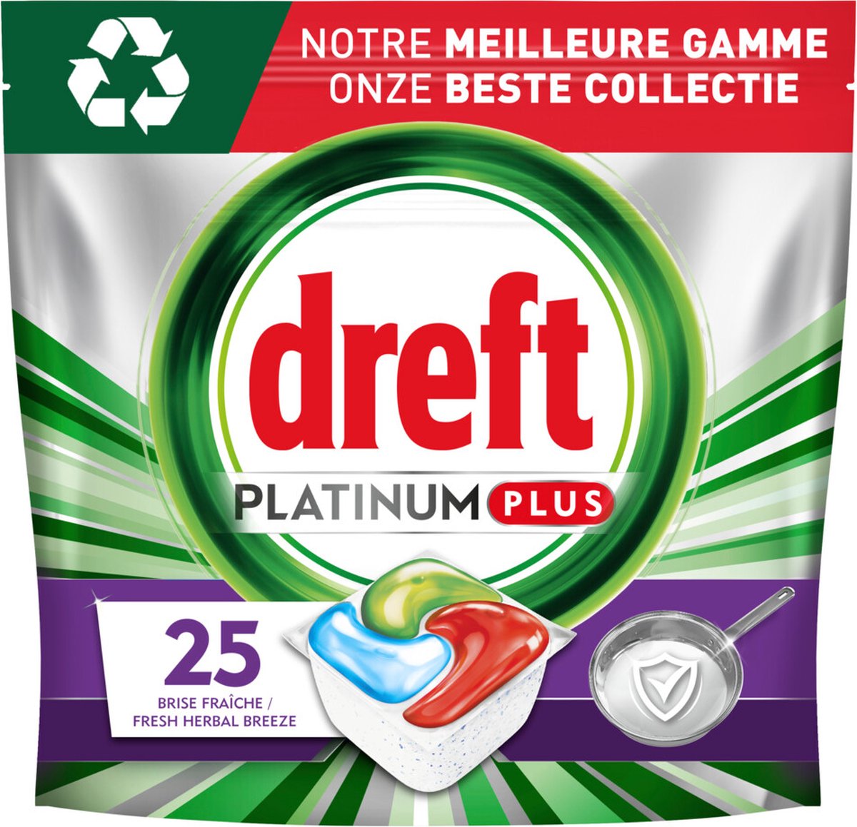 Dreft Platinum Plus All In One Machine Clean - Vaatwastabletten - 5 x 25 Tabletten (8006540814970)