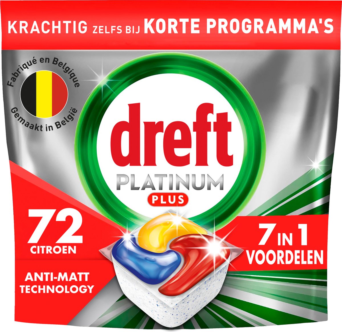 Dreft Platinum Plus All In One Vaatwasmiddel - Anti-Dofheidstechnologie - 72 Vaatwastabletten (8700216268721)