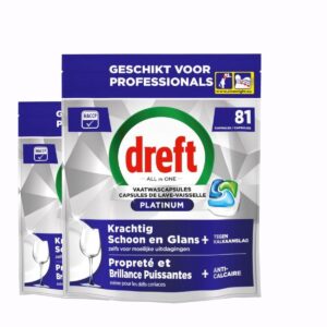 Dreft Platinum Regular All-in One Vaatwastabletten - 162 tabs (2x81) (5061023101131)