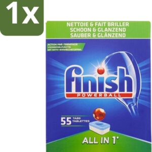 Finish Powerball - All in 1 - Vaatwastabletten - Schoon & Glans - 55 Tabletten - 1 stuk (8290621947545)