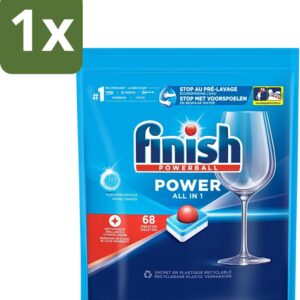 Finish Powerball - Power All in 1 - Vaatwastabletten - Reiniging & Glans - 68 Tabletten - 1 stuk (8290621947385)