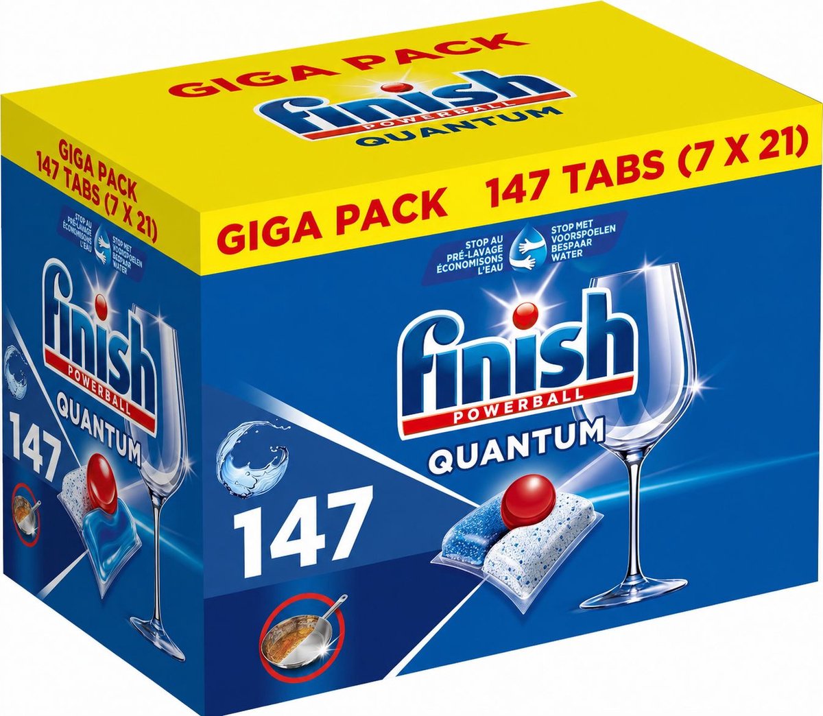 Finish Powerball Quantum Vaatwastabletten - Vloeibare Powerball voor afwasmachine - Reinigt, Ontvet en doet glanzen - 147 Tabletten - Voordeelverpakking (8710552323756)
