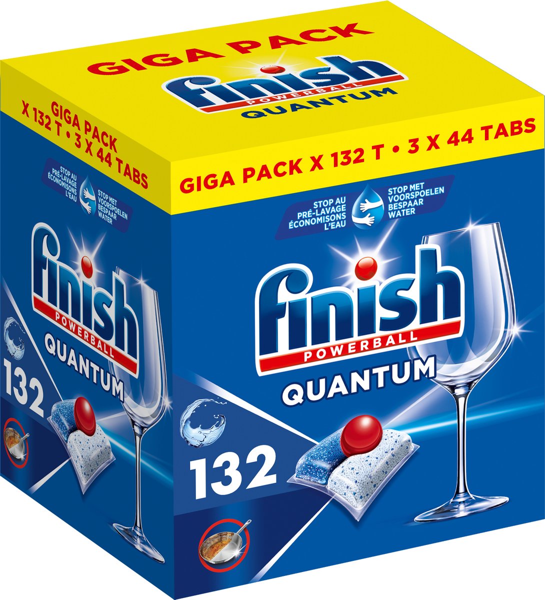 Finish Quantum All in One Regular Vaatwastabletten - 132 Stuks - halfjaarbox (8720065008446)