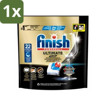 Finish - Vaatwasmiddel - Ultimate Plus Vaatwastabletten Regular - Krachtige Alles-in-1 Reiniging - 22 capsules - 1 stuk (8721418355057)