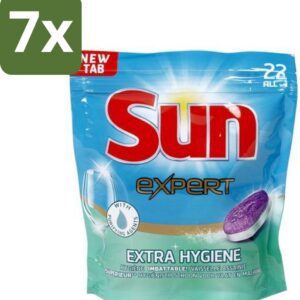 Sun Expert - Extra Hygiëne - Vaatwastabletten - 22 Tabletten - Bulkverpakking - 7 stuks (8721418833159)