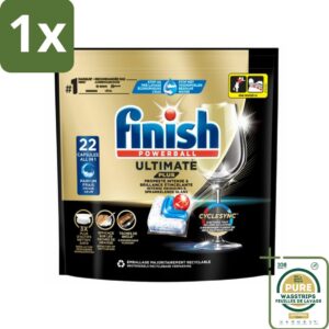 1 x Finish - Vaatwasmiddel - Ultimate Plus Vaatwastabletten Regular - Krachtige Alles-in-1 Reiniging - 22 capsules- Vaatwasmiddel - Vaatwastablet - Vaatwasmachine - Reinigingsmiddel - Glans (8088626231550)