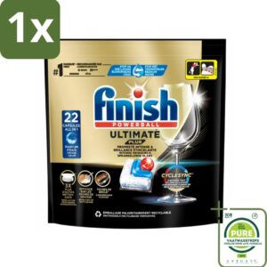 1 x Finish - Vaatwasmiddel - Ultimate Plus Vaatwastabletten Regular - Krachtige Alles-in-1 Reiniging - 22 capsules - Vaatwastabletten - Vaatwascapsules - Vaatwasser - Vaatwasmiddel - Glans (8036496338442)