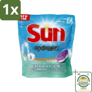 1 x Sun Expert - Extra Hygiëne - Vaatwastabletten - 22 Tabletten- Vaatwastabletten - Hygiëne - Vaatwasser - Reiniging - Kalk (8018000908877)