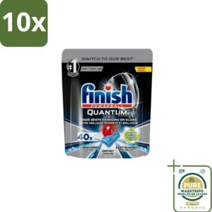 10 x Finish - Vaatwastabletten - Quantum Ultimate Ontvetter - 40 Capsules - Grootverpakking - Vaatwasmiddel - Vaatwastablet - Ontvetter - Vetverwijderen - Glans (8036496242237)