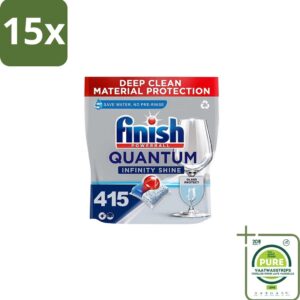 15 x Finish - Vaatwastabletten - Quantum Infinity Shine - 83 Capsules - Grootverpakking - Vaatwastabletten - Vaatwasser - Glasbescherming - Glans - Diepe Reiniging (8017551719703)
