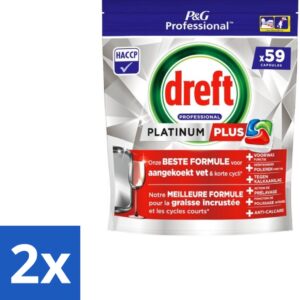2 x Dreft - Vaatwastabletten - Platinum+ Regular - 59 Tabletten - Handafwasmiddel - Handafwas - Afwasmiddel - Handafwas Product - Afwas In Keuken (8721418708372)