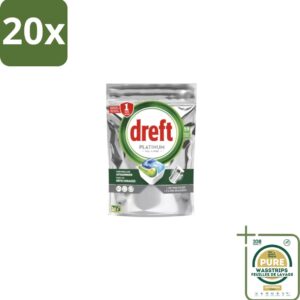 20 x Dreft - Vaatwastabletten - Platinum All-in-One Original - 59 Tabletten - Grootverpakking - Vaatwastabletten - Vaatwasser - Reiniging - Ontvetting - Zout (8155361753712)