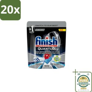 20 x Finish - Vaatwastabletten - Quantum Ultimate Ontvetter - 40 Capsules - Grootverpakking - Vaatwasmiddel - Vaatwastablet - Ontvetter - Vetverwijderen - Glans (8036496279172)