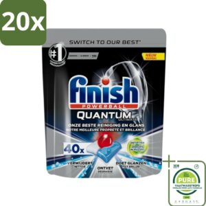 20 x Finish - Vaatwastabletten - Quantum Ultimate Ontvetter - 40 Capsules - Grootverpakking - Vaatwastabletten - Vaatwassertabletten - Ontvetter - Glans - Reiniging (8017551742015)