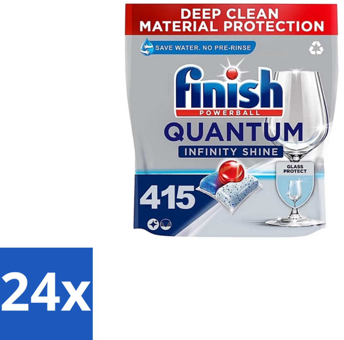 24 x Finish - Vaatwastabletten - Quantum Infinity Shine - 83 Capsules - Vaatwastabletten - Vaatwasser - Glasbescherming - Glans - Diepe Reiniging (8721418722903)