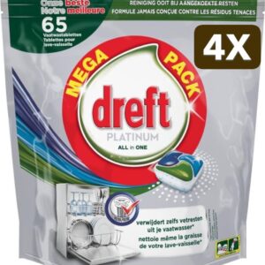 4 x Dreft Platinum Allin1 - 65 tabs - original vaatwastabletten (9501338155734)