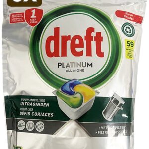 6 x Dreft Vaatwastabletten - All-in-One Platinum - Lemon - 59 tabs (9504982886245)