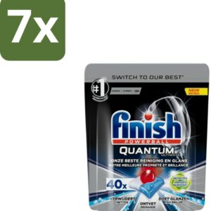 7 x Finish - Vaatwastabletten - Quantum Ultimate Ontvetter - 40 Capsules - Vaatwasmiddel - Vaatwastablet - Ontvetter - Vetverwijderen - Glans (8721418704879)