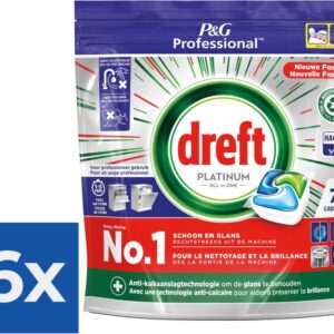 Dreft Platinum Regular All in 1 Vaatwastabletten - 75 Tabs - Voordeelverpakking 6 stuks (8721032410378)