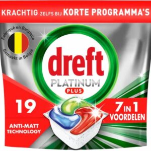 Dreft Vaatwastabletten Platinum Plus All In One 19 stuks (8700216268554)