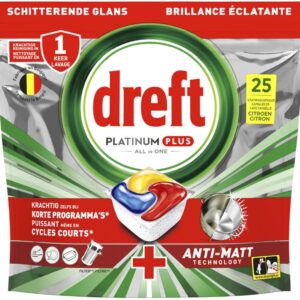 Dreft Vaatwastabletten Platinum Plus All In One Citroen - 25 stuks (8700216652612)