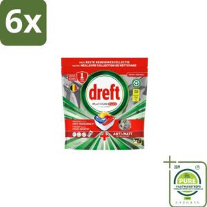 Dreft - Vaatwastabletten - Platinum Plus All-in-One - Original - 30 Tabletten - Voordeelverpakking - 6 stuks - Vaatwastabletten - Anti-dofheid (8155361526972)