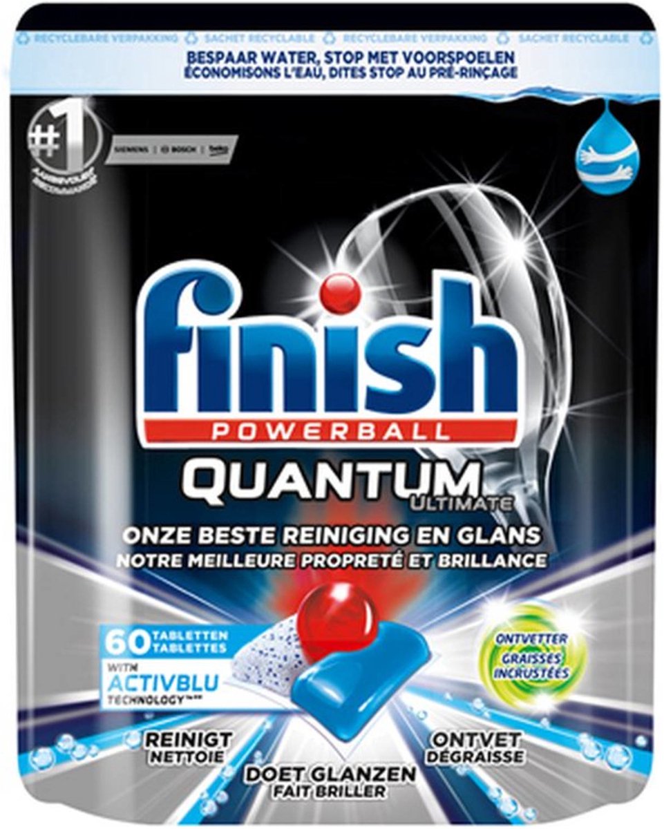 Finish Powerball Quantum Ultimate - 120 vaatwastabletten - ActivBlu technology (8720065000822)